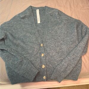 lululemon athletica Heathered Blueish Green Cardigan